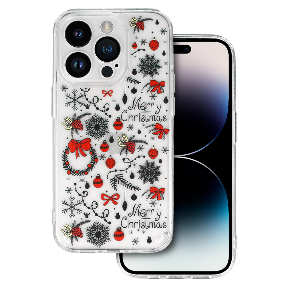 TEL PROTECT Ziemassvētku viedtālruņa apvalks Iphone 13 Pro Dizains 5 Caurspīdīgs