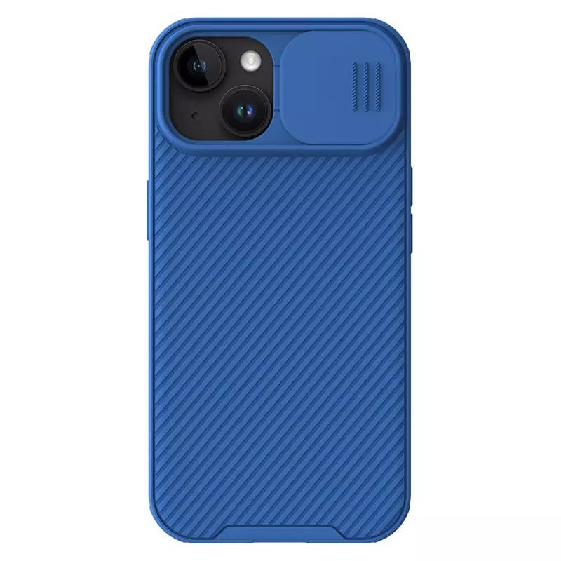 Nillkin CamShield Pro magnētiskais viedtālruņa apvalks iPhone 15 Plus ar kameras aizsardzību - zils