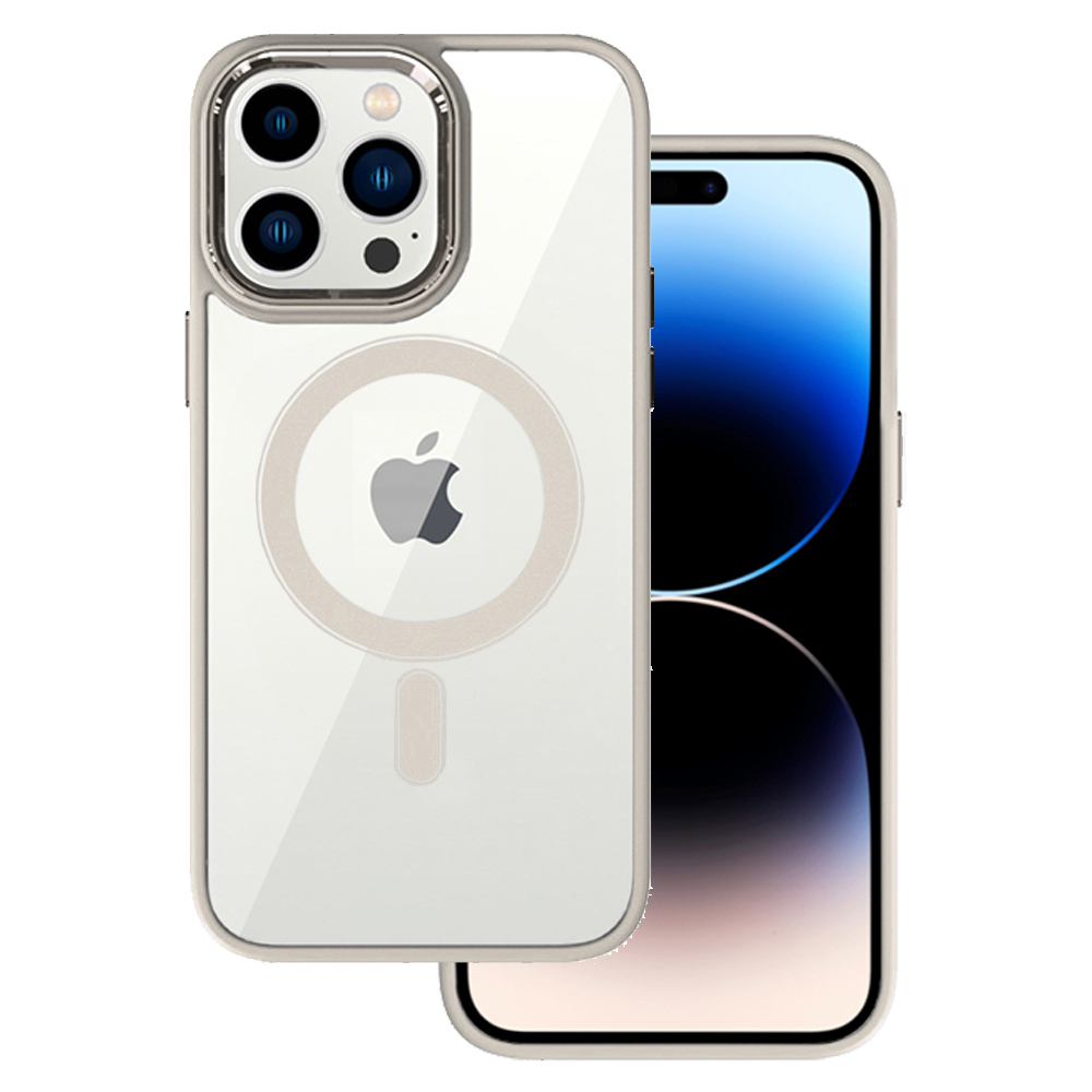 Tel Protect magnētiskais caurspīdīgais viedtālruņa apvalks Iphone 13 Pro Max titāna