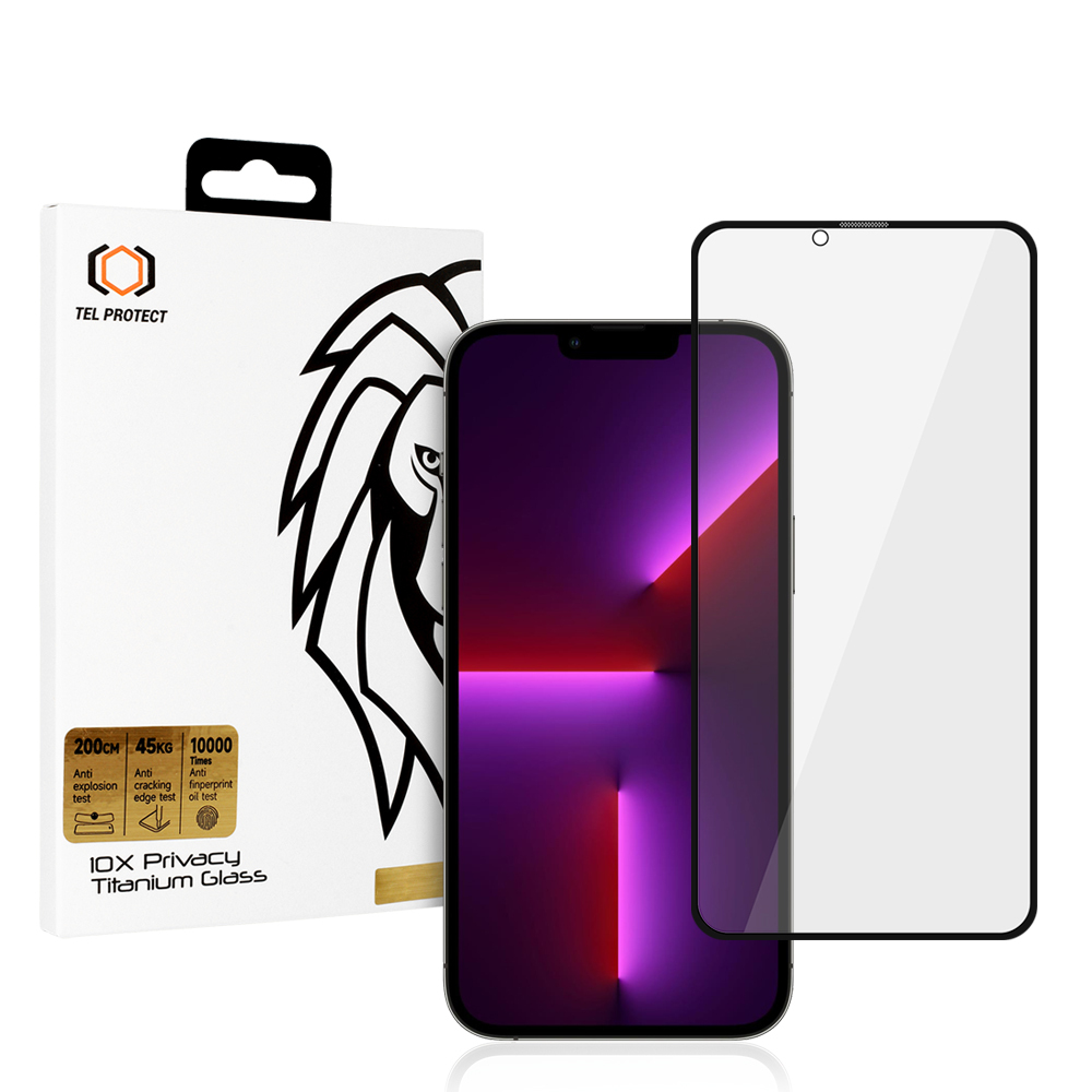 Privātuma aizsargstikls Tel Protect 10X Privacy Titanium paredzēts Iphone 13 Pro Max