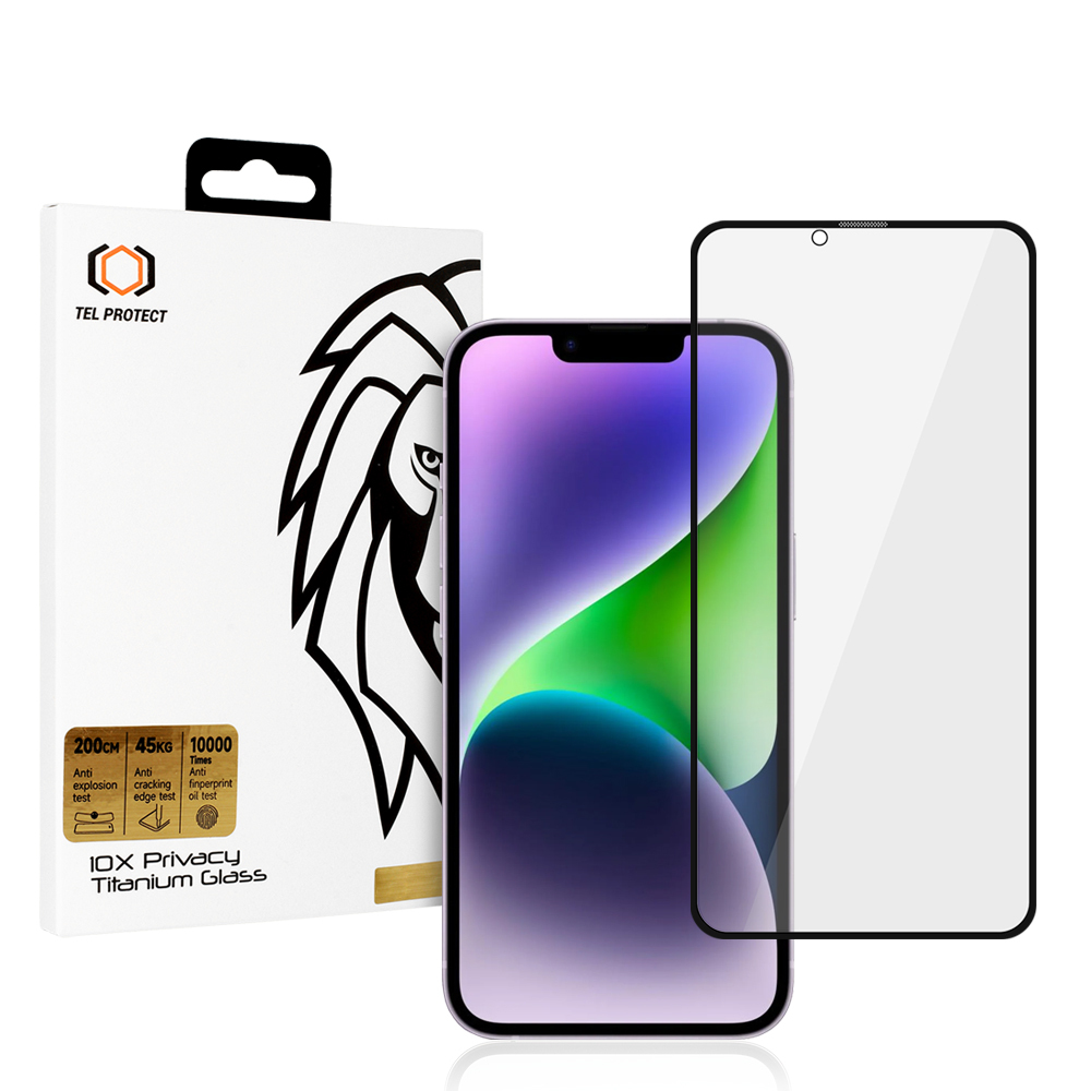 Privātuma aizsargstikls Tel Protect 10X Privacy Titanium paredzēts Iphone 14 Plus