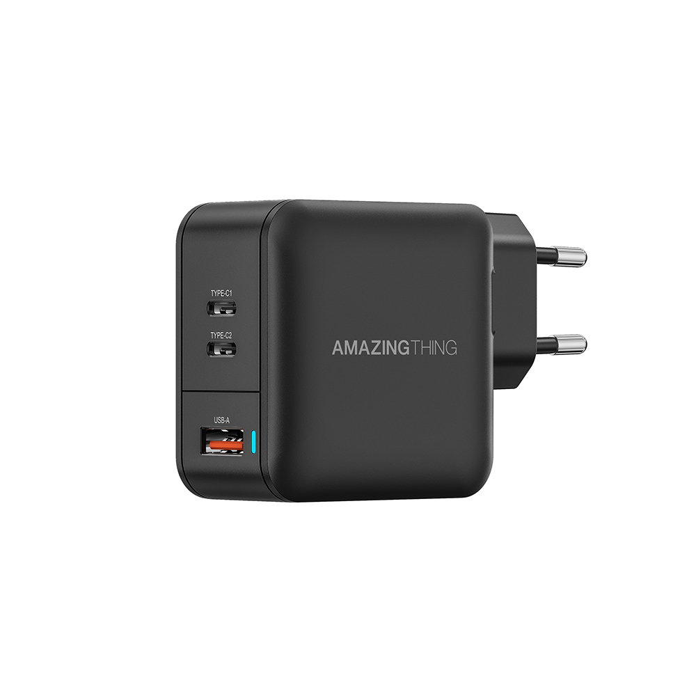 Amazing Thing Sienas lādētājs Thunder Pro GaN EUTH66W - USB + 2xType C - PD 66W melns