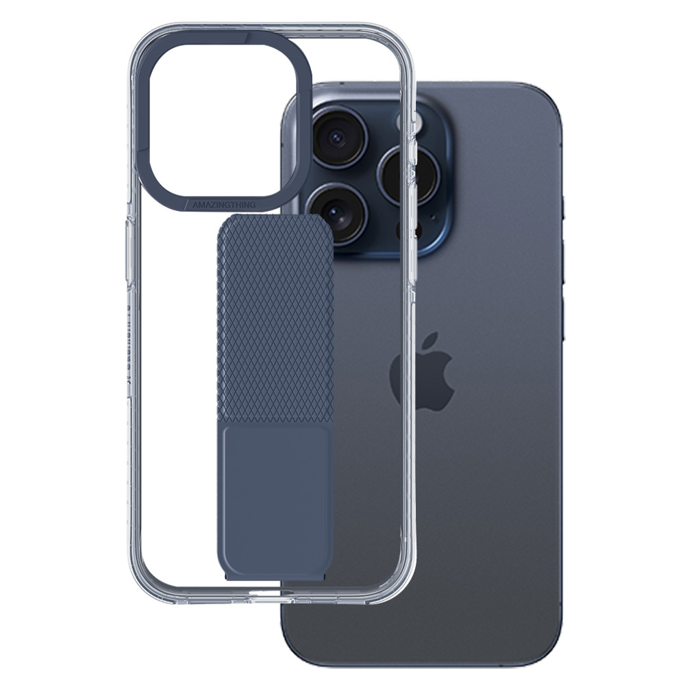 Amazing Thing Titan Pro turētāja apvalks 10FT IP156.7PTHBU Iphone 15 Pro Max tumši zila ar statīvu