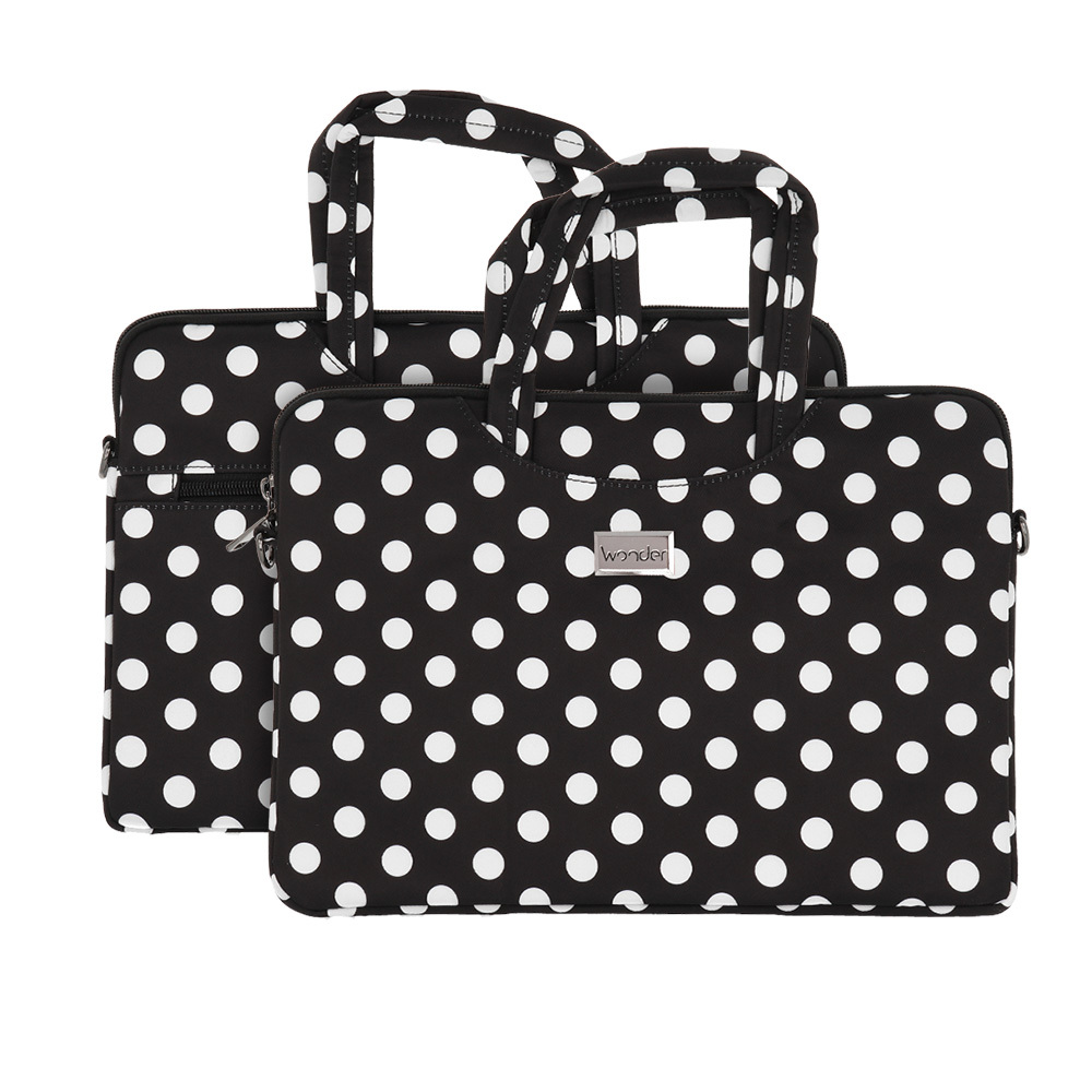 Wonder Portatīvais maciņš datoram 17 collas melns polka-dot raksts