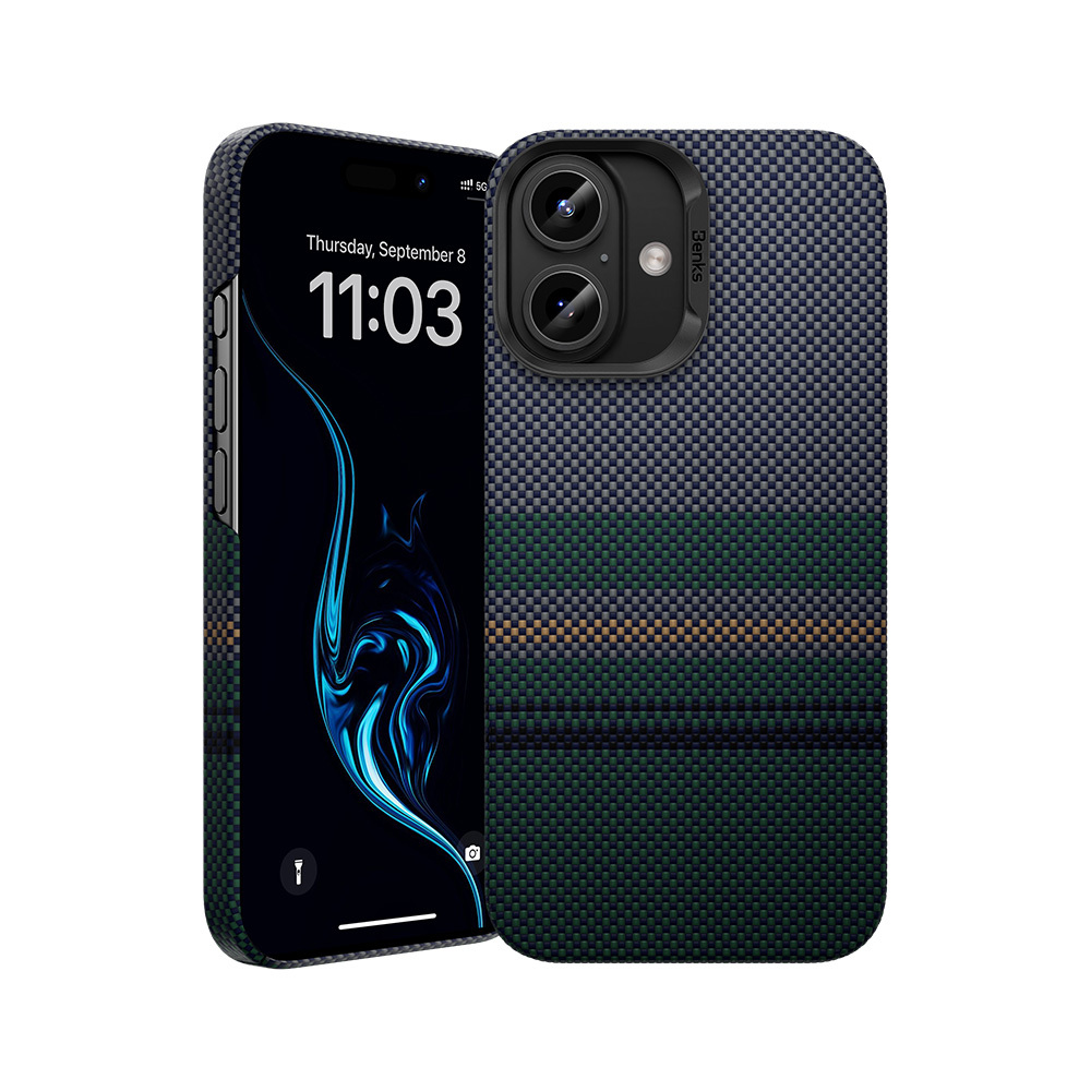 Benks magnētiskais Armor Air Aurora Kevlar 600D viedtālruņa apvalks (0063) Iphone 16
