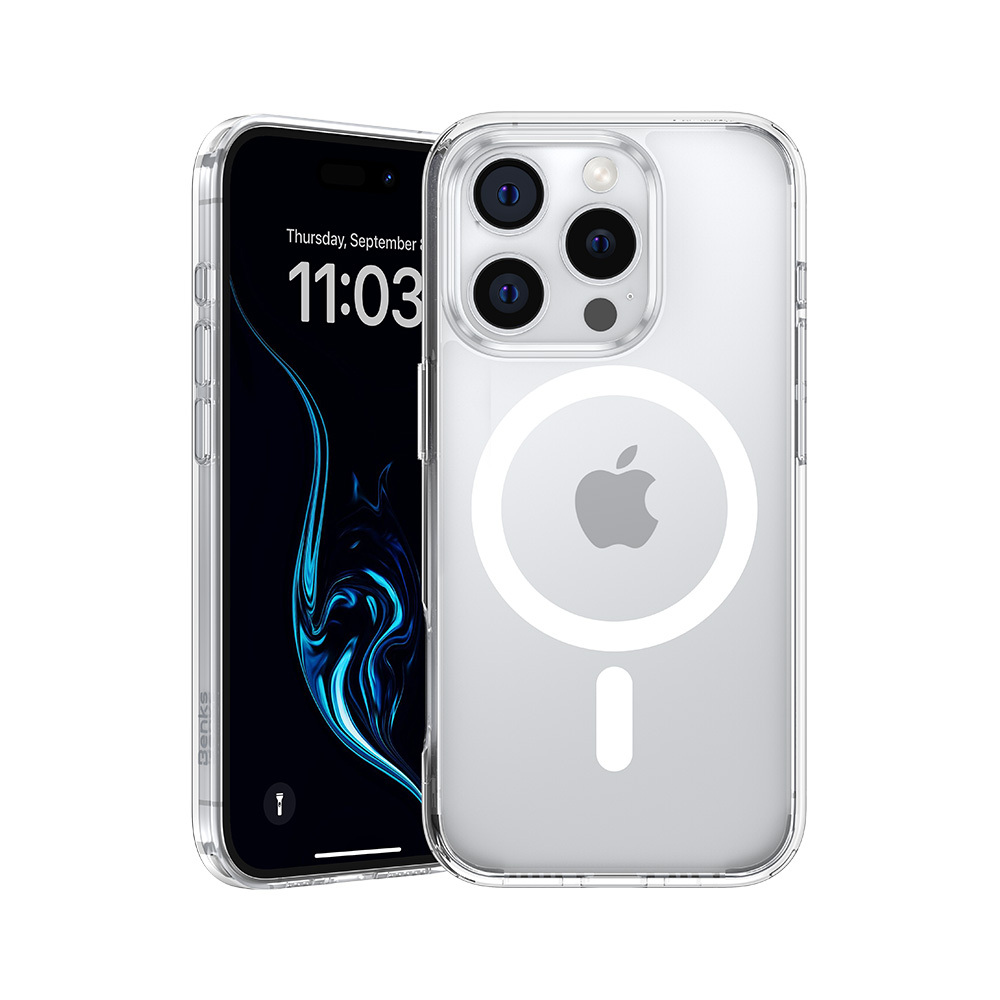 Benks Magnētiskais Lucent Pro viedtālruņa apvalks Iphone 16 Pro caurspīdīgs