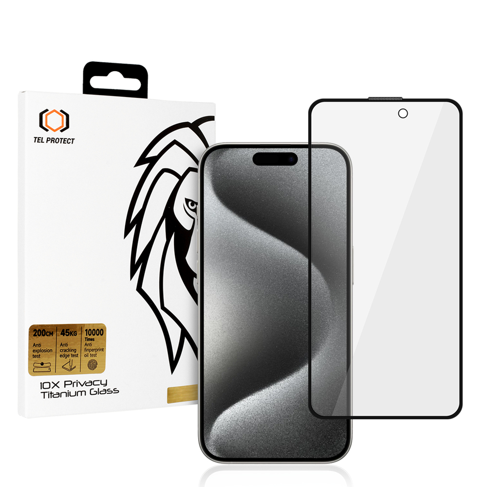 Rūdīts stikls Tel Protect 10X Privacy Titanium Iphone 16 Pro/17