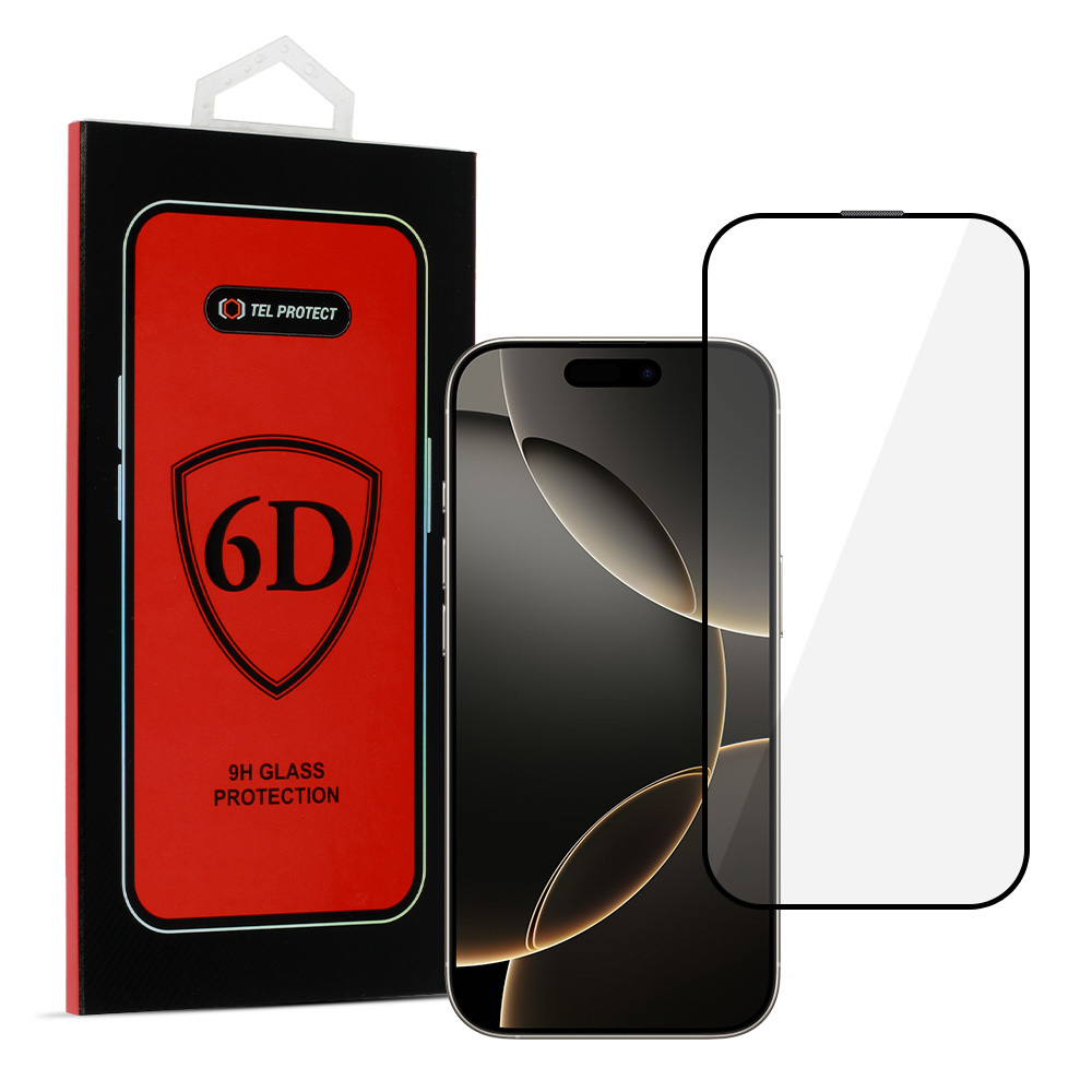 Tel Protect Full Glue 6D rūdīts stikls Iphone 16 Pro/17 melns