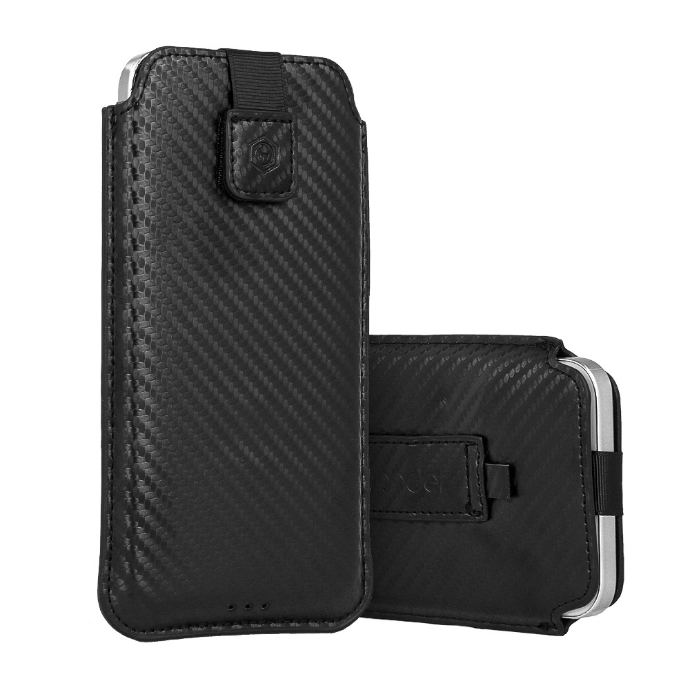 Wonder CARBON viedtālruņa apvalks (Izmērs L) Iphone 13 Mini/12 Mini/SE 2020/2022/7/8 MELNS