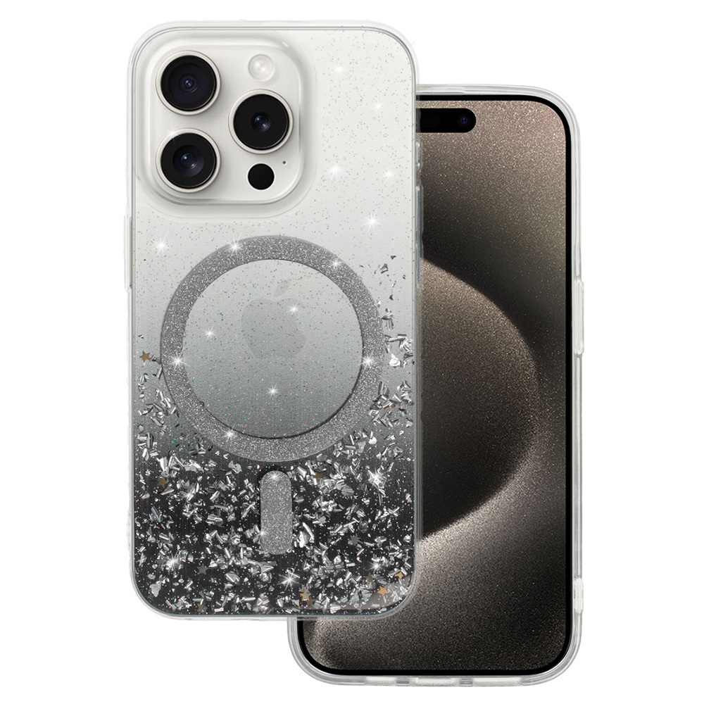 Tel Protect Moonlite Magnētiskais viedtālruņa apvalks Iphone 13 Pro Max melns caurspīdīgs