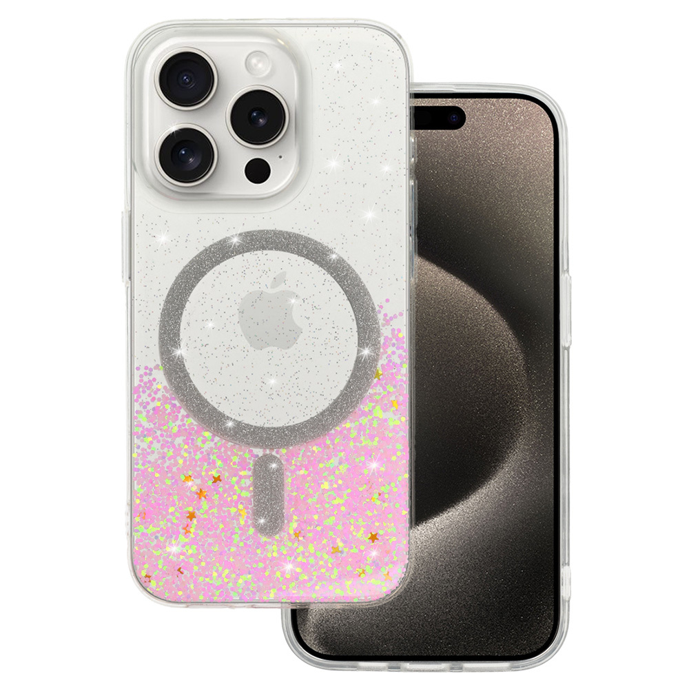 Tel Protect Moonlite Magnētiskais viedtālruņa apvalks Iphone 14 Pro rozā caurspīdīgs