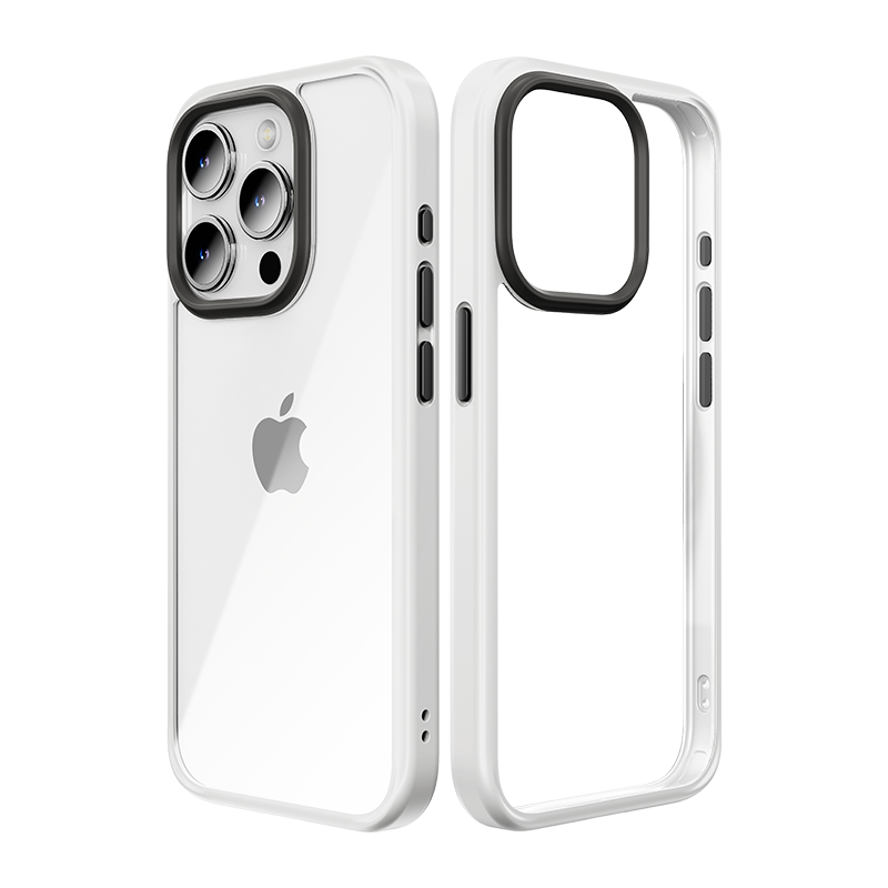 Rock Guard sērijas viedtālruņa apvalks Iphone 15 Plus caurspīdīgs-balts