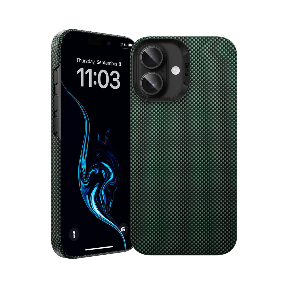 Benks Magnētiskais Armor Tint Kevlar 1000D (0064) Iphone 16 Plus zaļš