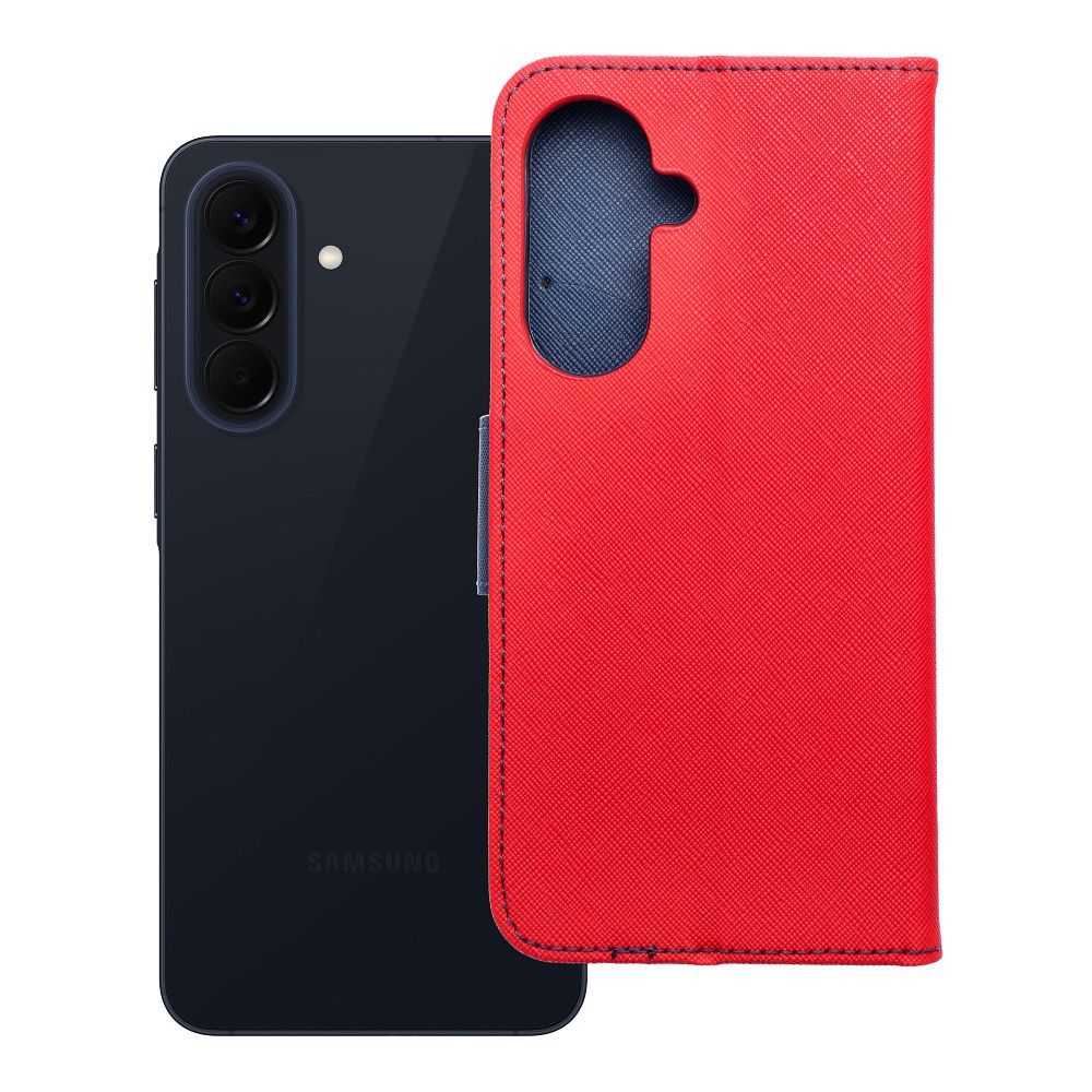 FANCY Grāmatu futrālis priekš SAMSUNG A57 red / navy
