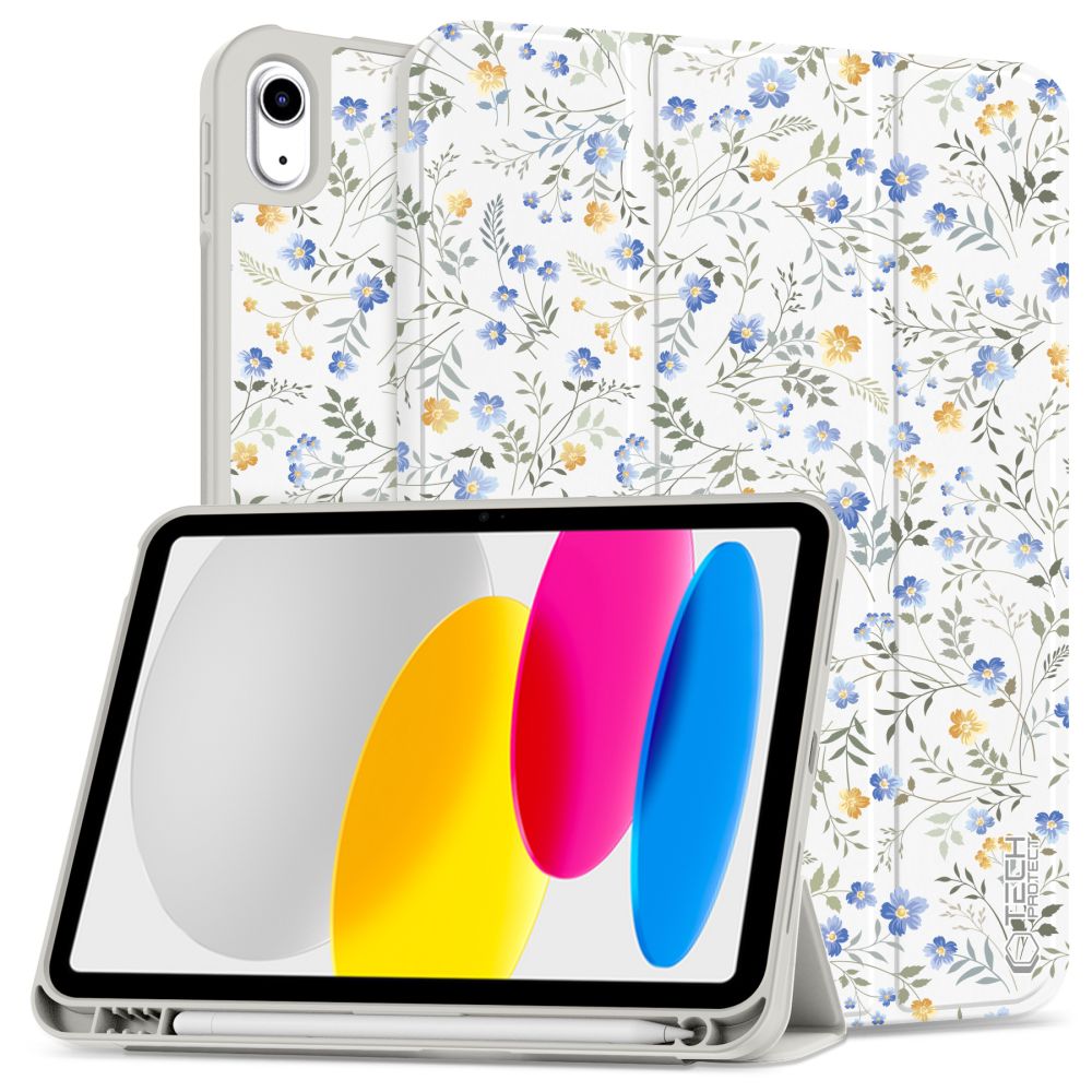 Tech-Protect SC Pen apvalks iPad 10.9" 2022 (10. gen.) / 11" 2025 (11. gen.) - margrietiņas ar lapām