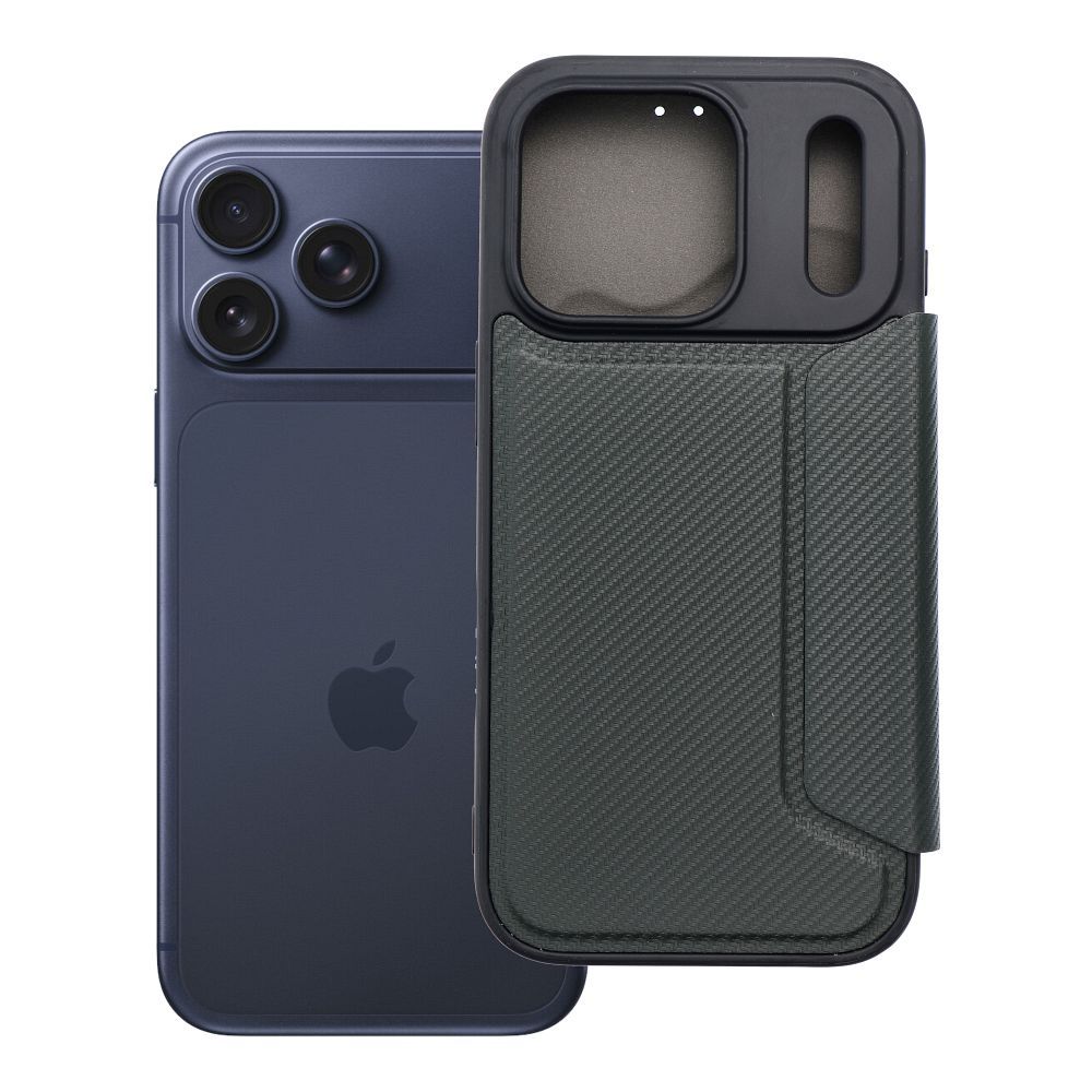 Viedtālruņa apvalks Razor Book priekš iPhone 17 Pro - tumši zaļš
