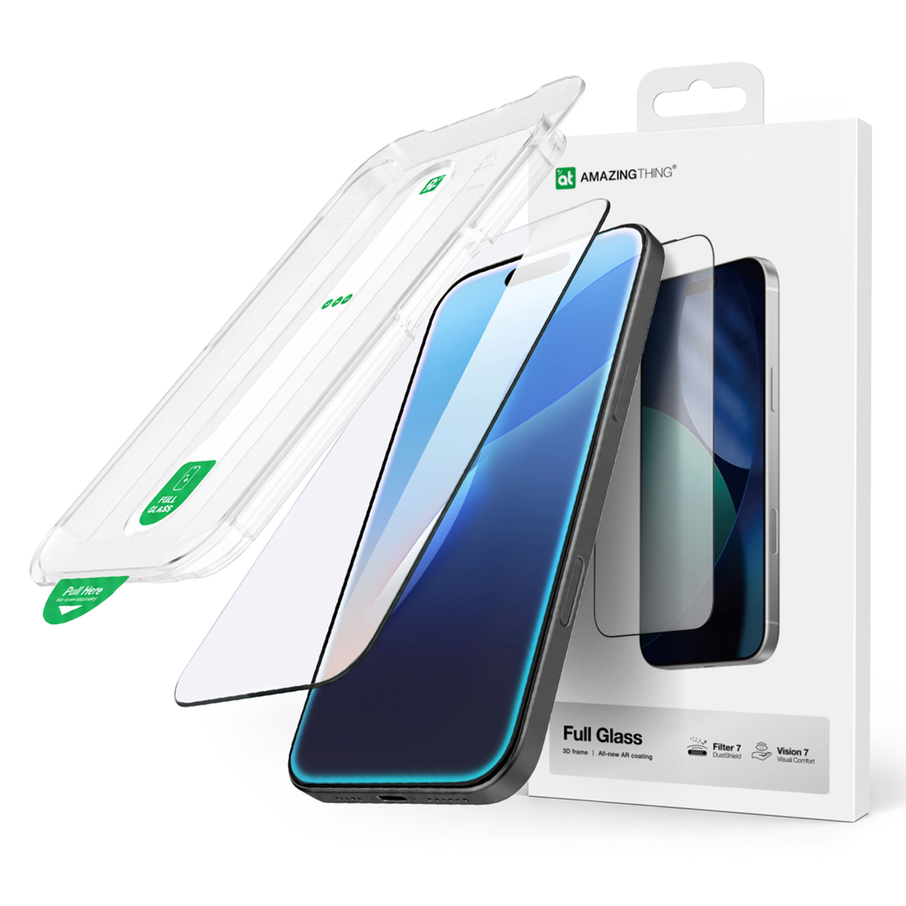 AmazingThing Titan Vision 7 rūdītais aizsargstikls iPhone 17 Pro Max