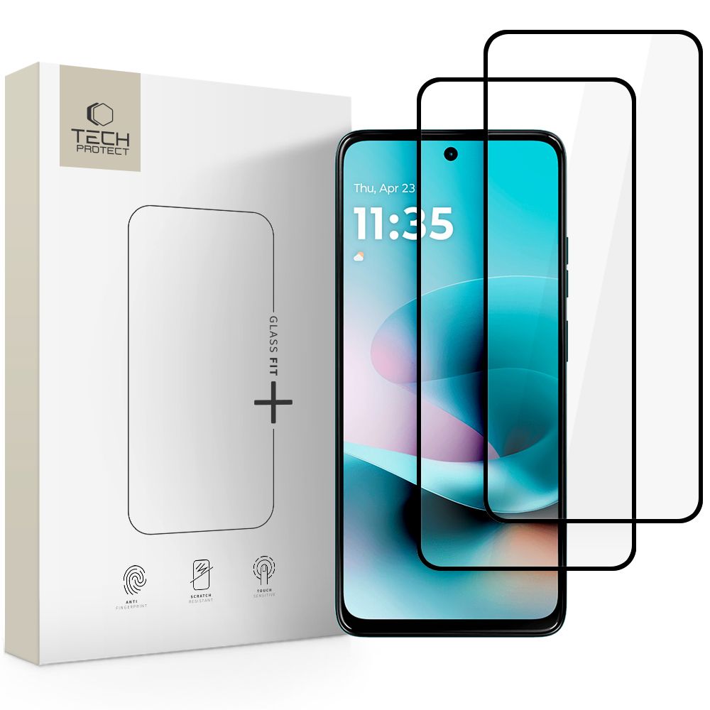 Tech-Protect Glass Fit+ rūdīts stikls 2 gab. priekš Motorola Moto G57 / G57 Power / G67 Power - melns