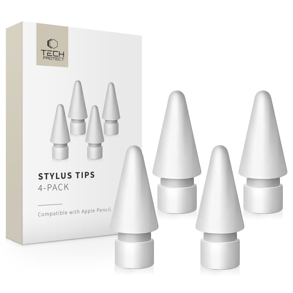 Tech-Protect Stylus Tips Apple Pencil irbulim, 4 gab., balti