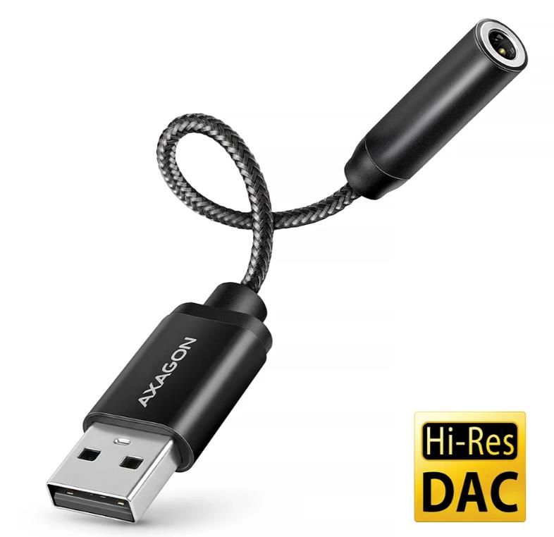 AXAGON ADA-HA adapteris USB-C uz audio 3,5mm/DAC 0,1m
