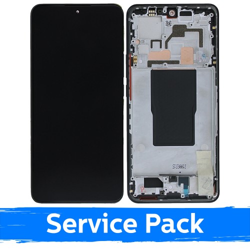 LCD displejs Xiaomi 12T (12T Pro) ar rāmi melns (oriģinālais servisa komplekts)