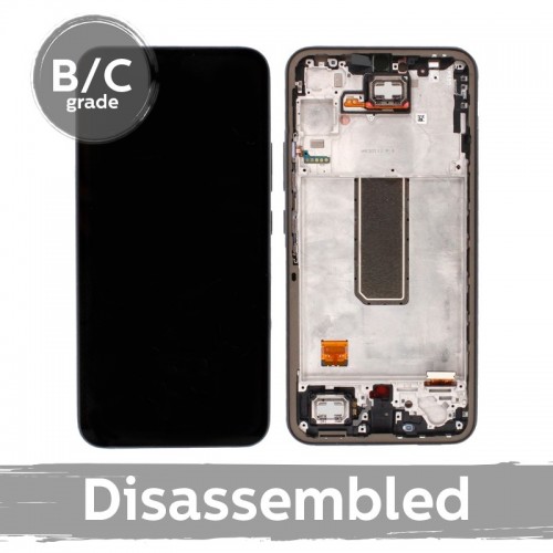 LCD displejs Samsung A346 A34 5G ar rāmi sudrabs (8,5/10 lietots)