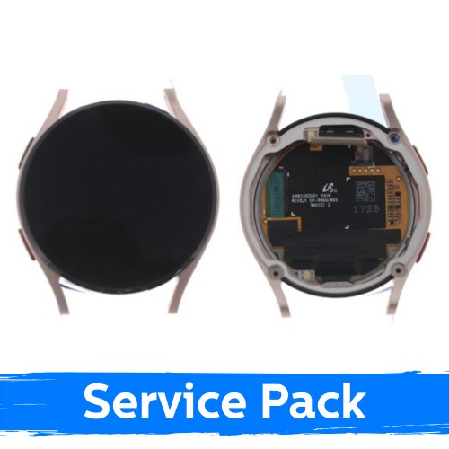 LCD ekrāns saderīgs ar Samsung R860 Watch 4 40mm ar rāmi rozā zelts (Service Pack)