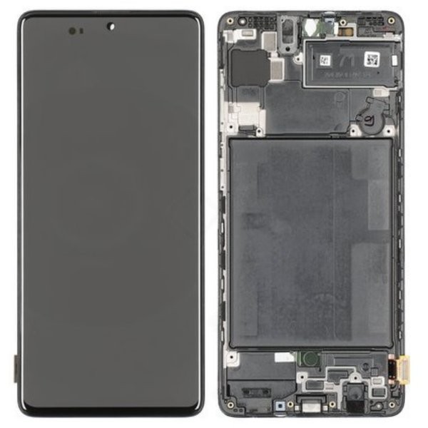 LCD screen Samsung A715 A71 2020 with touch screen and frame Black original (used Grade C)