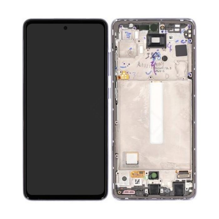 LCD ekrāns Samsung A528 A52S 2021 ar skārienjutīgo stiklu un rāmi Awesome White oriģināls (service pack)