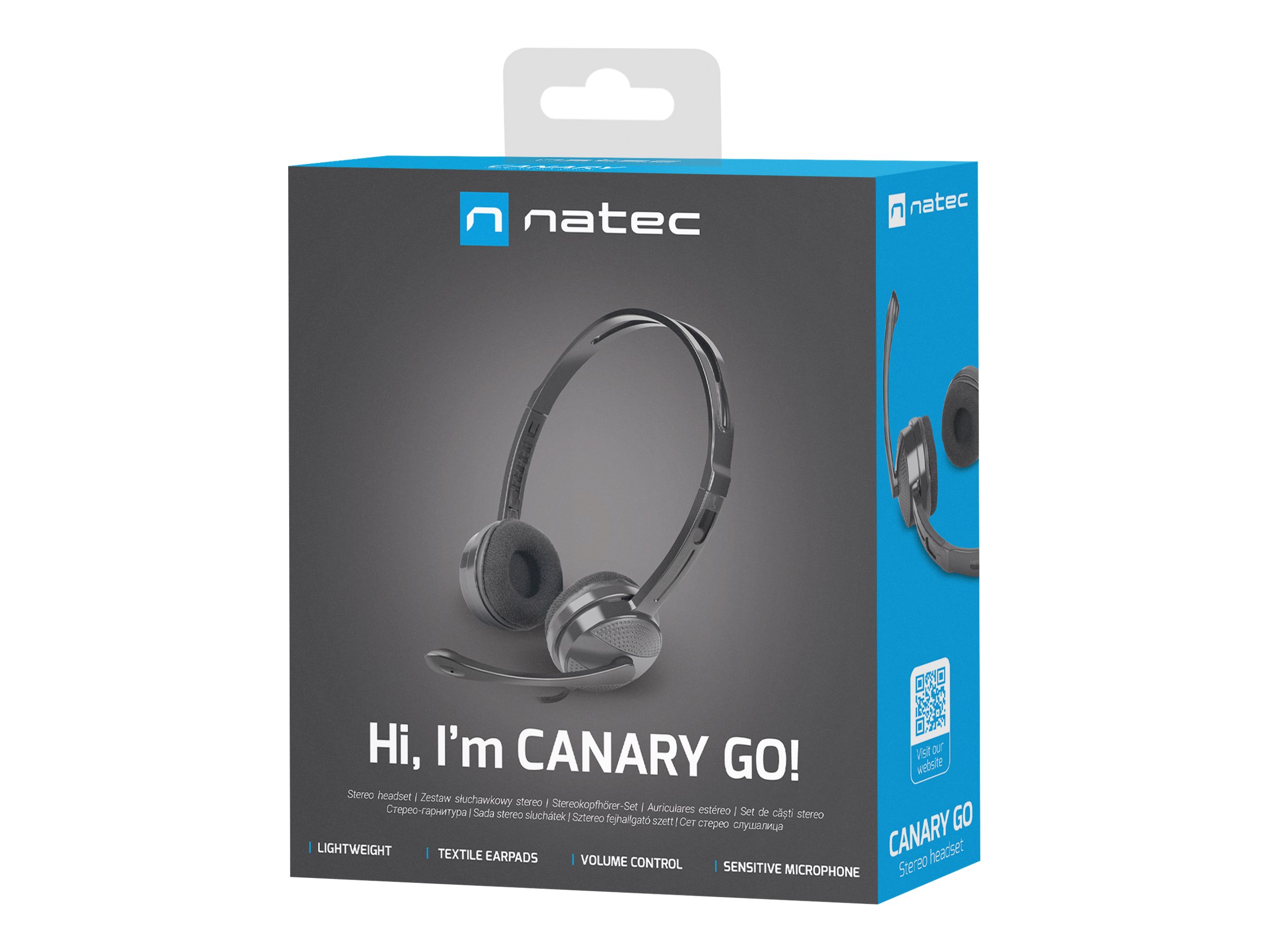NATEC austiņas Canary Go ar mikrofonu
