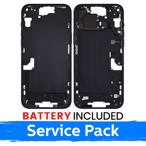 Mid-Frame Housing Apple iPhone 15 Plus Mid-Frame Housing + Battery / Black / (Service Pack)