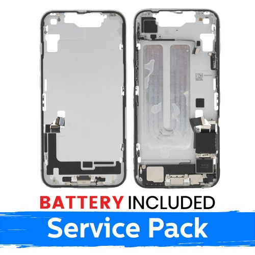 Displeja rāmis / Iekšējais korpuss Apple iPhone 16e + akumulators / White / (Service Pack)