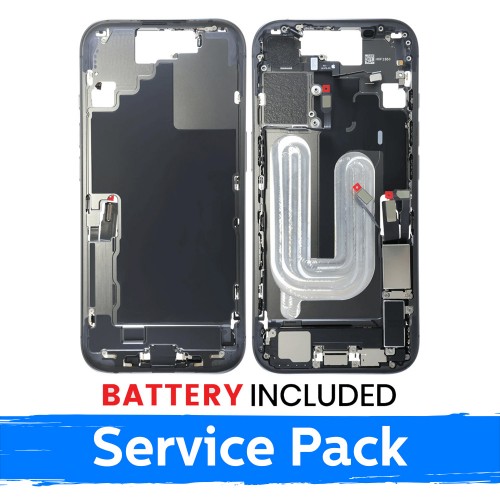 Mid-Frame Housing Apple iPhone 17 Back Housing + Battery / Black / (Service Pack)