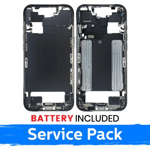 Apple iPhone Air vidējā rāmja korpuss + baterija / Kosmosa melns / (Servisa iepakojums)