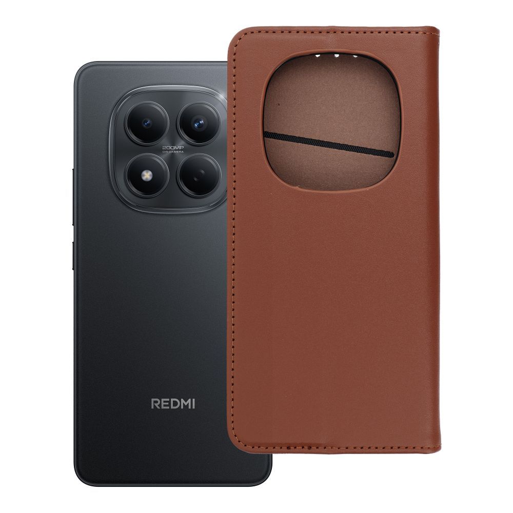SMART PRO Grāmatiņa leather maciņš for XIAOMI Redmi Note 15 PRO 5G brūns