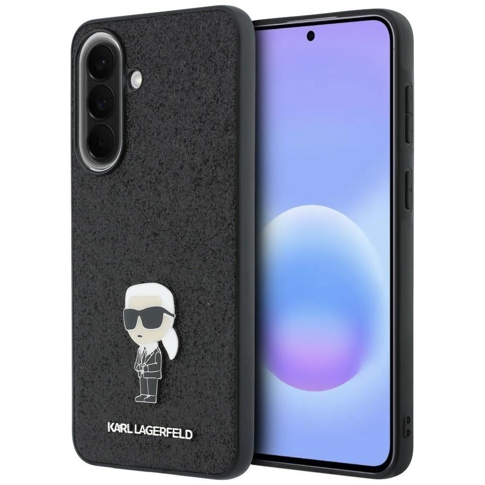 Karl Lagerfeld vāks Samsung A57 (Fixed Glitter Ikonik Logo Metal Pin) melns