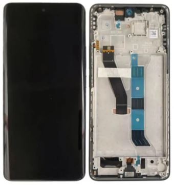 LCD screen Xiaomi Poco M8 5G with touch screen with frame Black original (service pack)