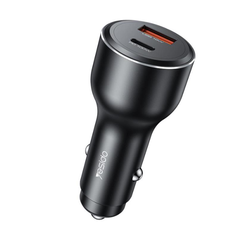 Yesido Y65 Auto Lādētājs 118W QC3.0 USB-A+C Melns