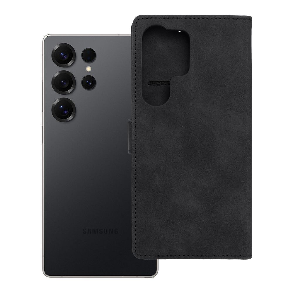 TENDER grāmatas viedtālruņa apvalks SAMSUNG S25 Ultra melns