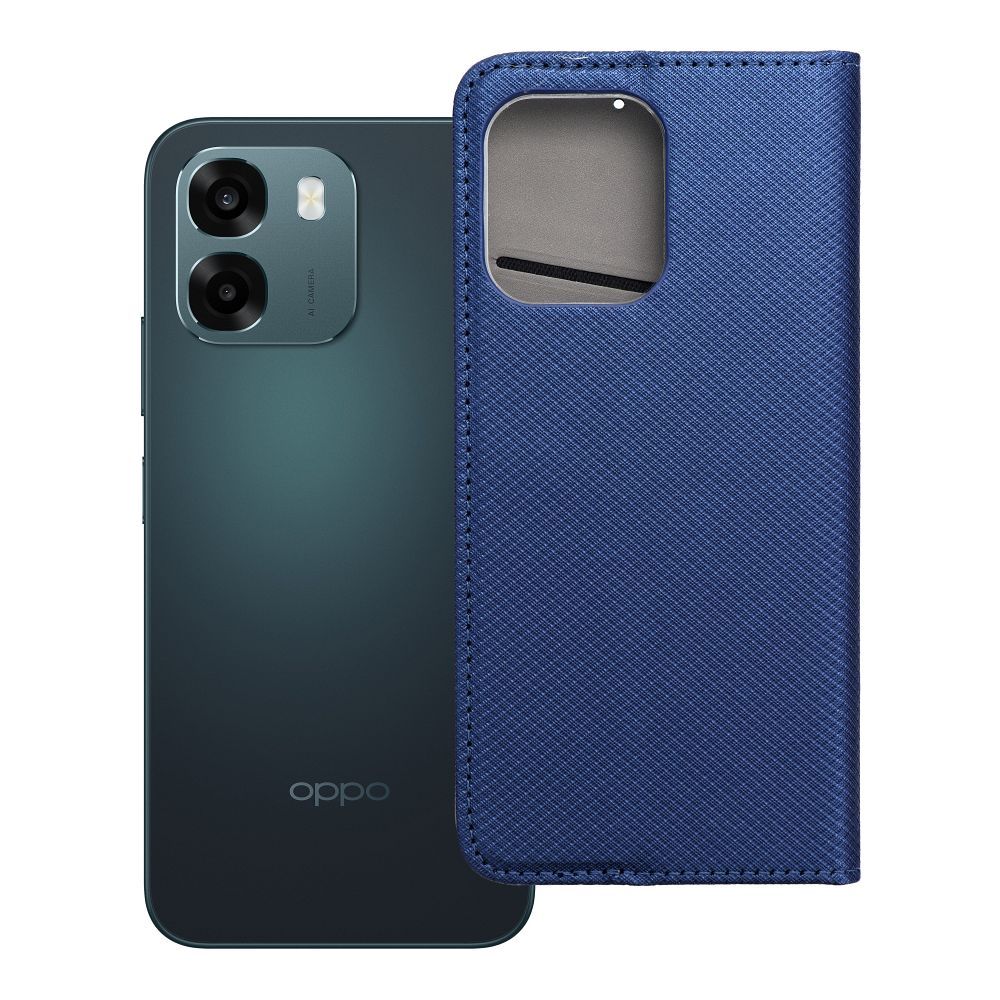 Atverams Smart Case Book maciņš Oppo A6, tumši zils