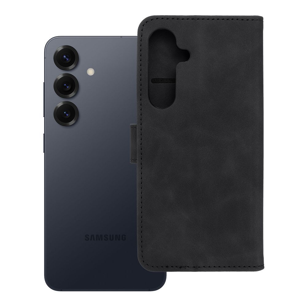 TENDER grāmatas viedtālruņa apvalks SAMSUNG S25 melns