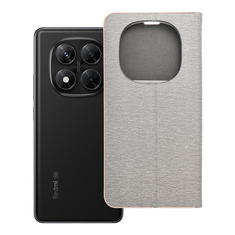 Флип-чехол для Xiaomi Redmi NOTE 14 PRO 5G / 14 PRO PLUS 5G Luna Book Gold серебряный