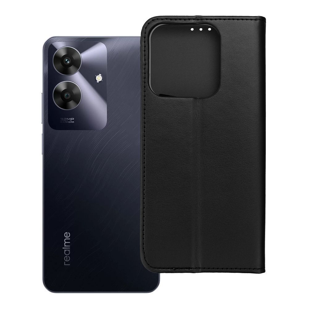 SMART MAGNETO grāmatas tipa viedtālruņa apvalks REALME NOTE 60, melns