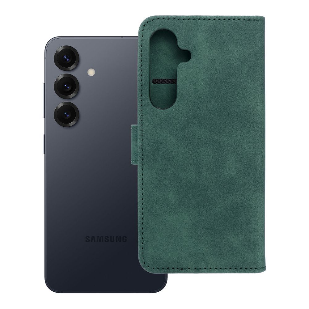 TENDER grāmatas viedtālruņa apvalks SAMSUNG S25 zaļš