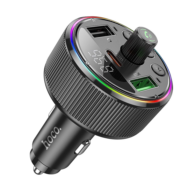 HOCO auto FM raidītājs Bluetooth 2 x USB A + Type-C PD QC3.0 30W E82 melns