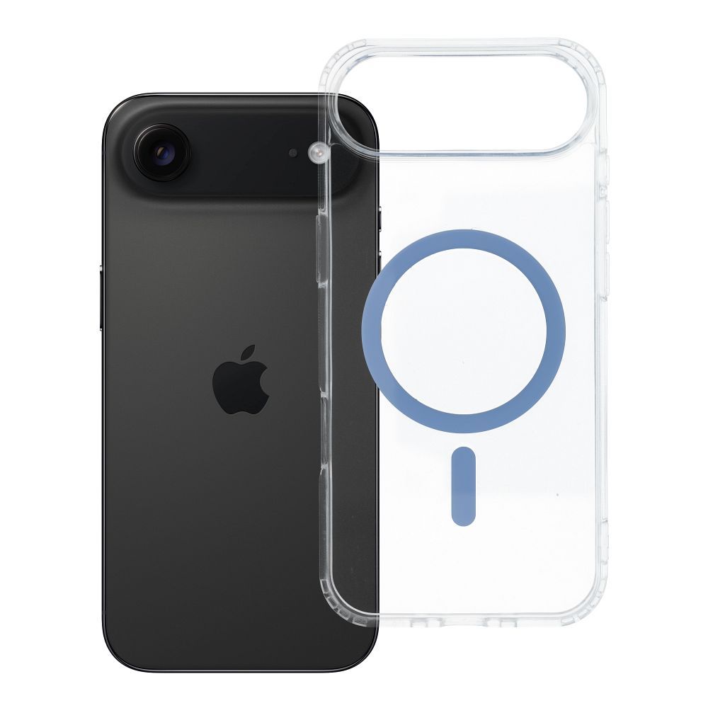 Case for iPhone 17 AIR Drop Glue Colorful Ring Mag Cover compatible with MagSafe light blue