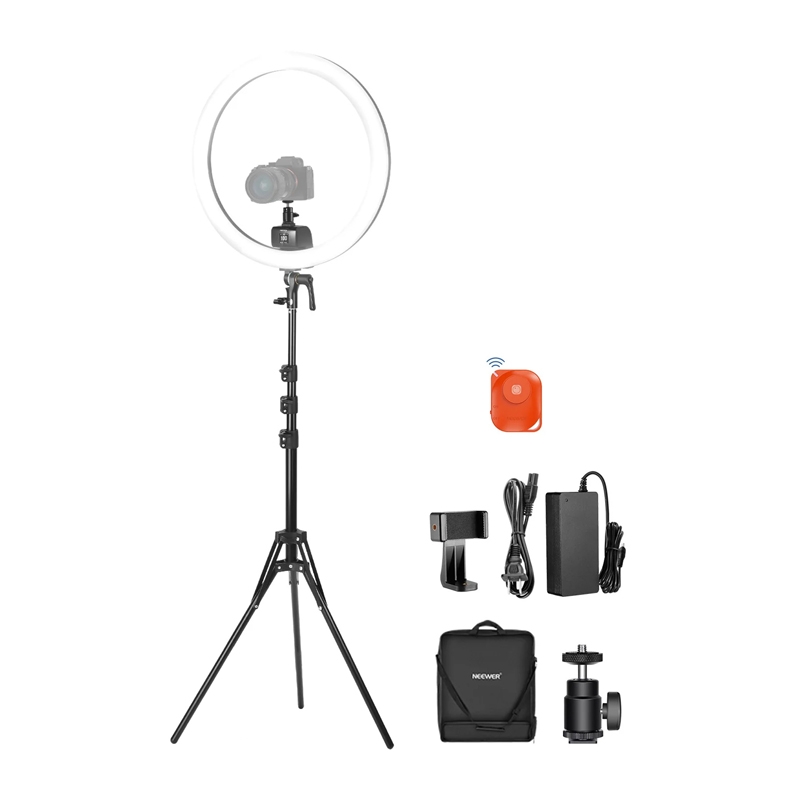 NEEWER SRP18C 17cm selfija komplekts ar apaļu LED telefona lampu