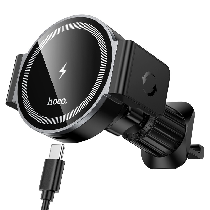 Автомобильное зарядное устройство-держатель Hoco HW35 MagSafe 15W на вентиляционную решётку чёрный