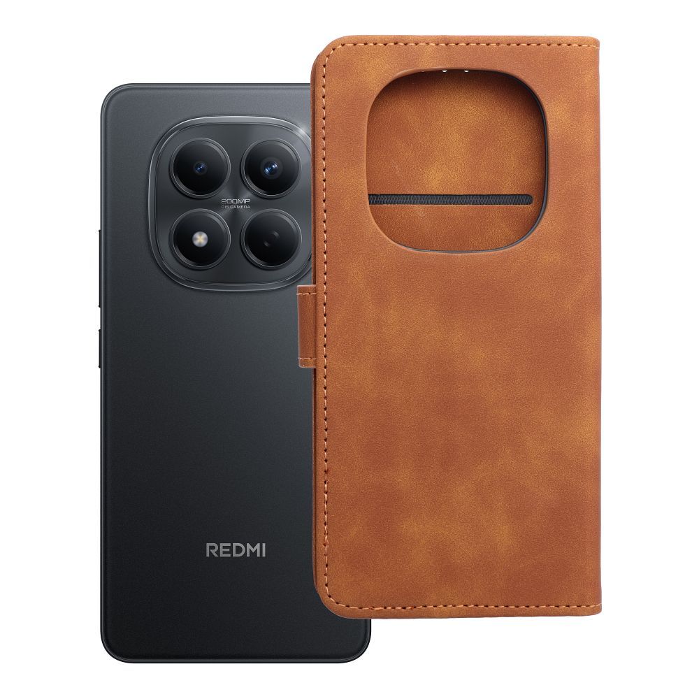 TENDER Grāmatas futrālis priekš XIAOMI Redmi Note 15 PRO 4G brūns