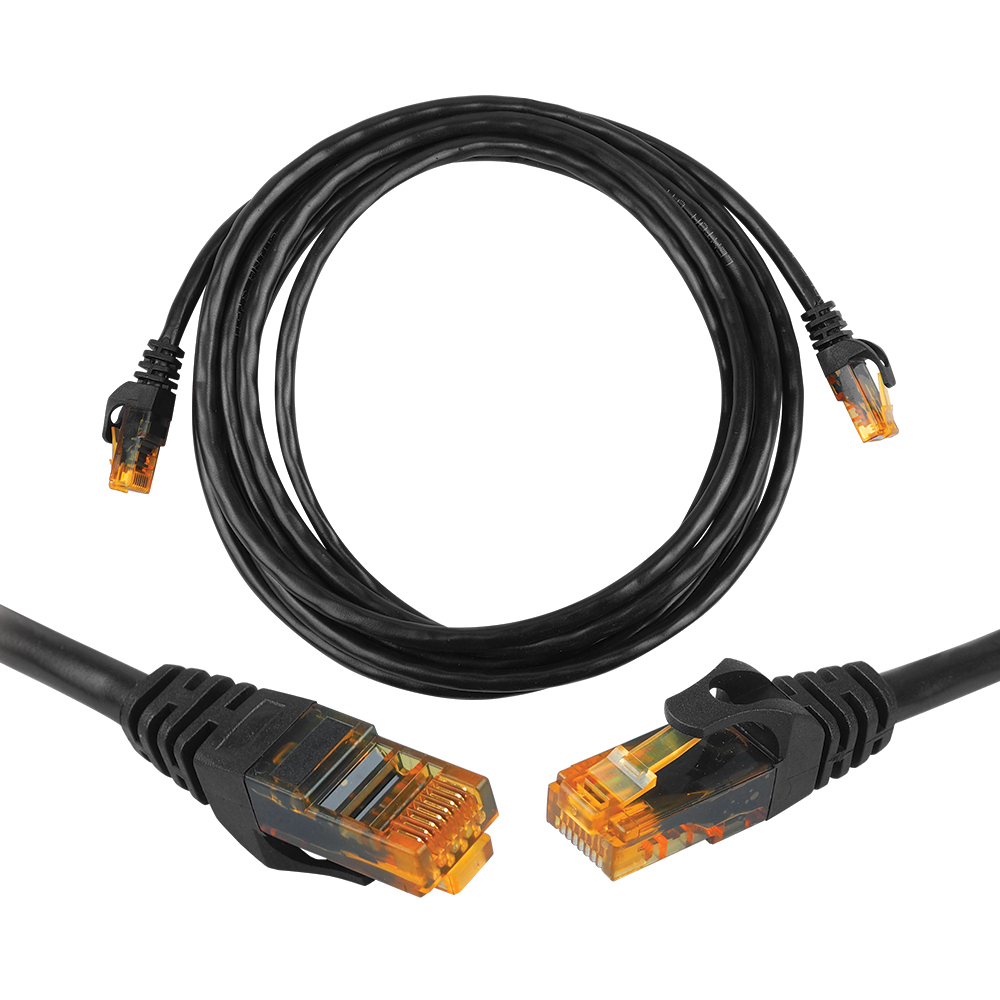 CAT6e UTP tīkla patchcord kabelis 8P8C melns 2m